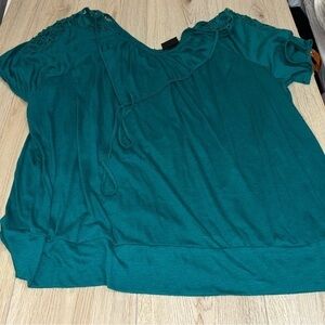 Lane Bryant green blue shirt top
